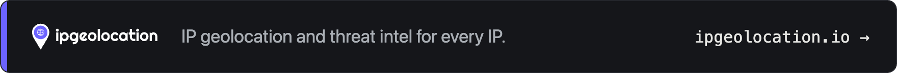 ipgeolocation.io — IP geolocation and threat intel for every IP