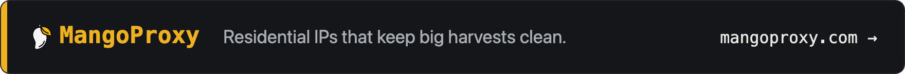 MangoProxy — residential IPs that keep big harvests clean