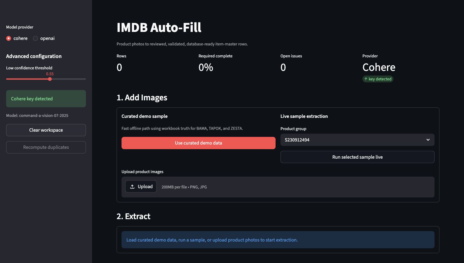 Screenshot of the IMDB Auto-Fill Streamlit app