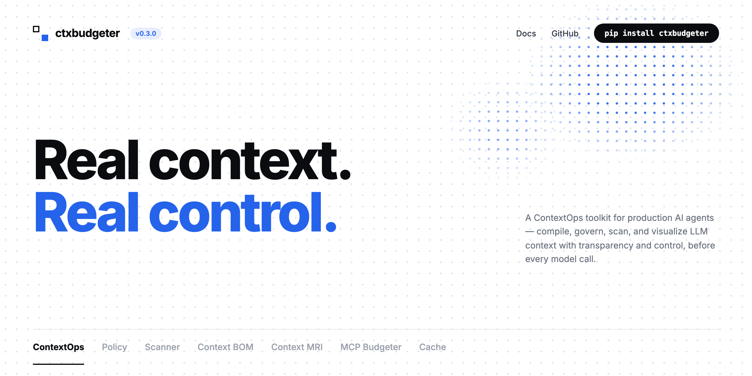 ctxbudgeter — ContextOps toolkit for AI agents