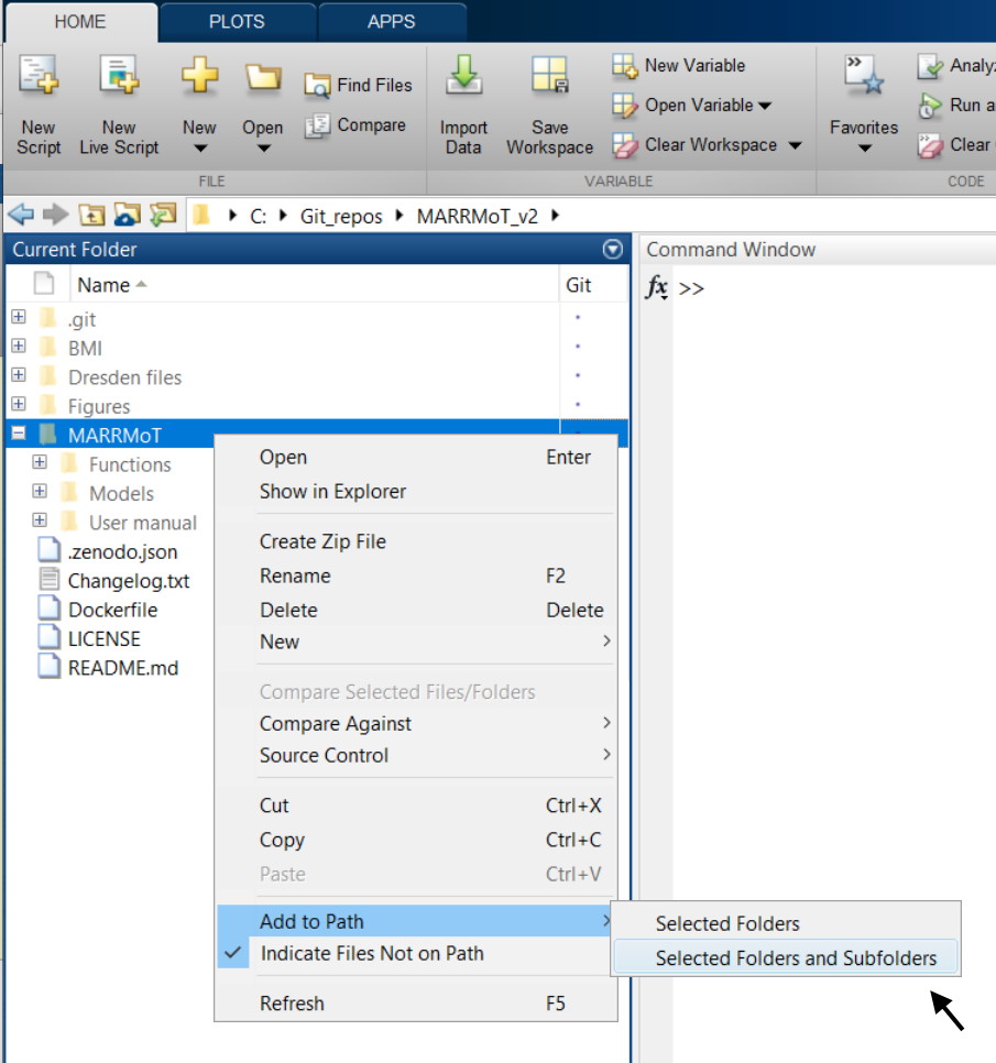 Example of adding files to Matlab path