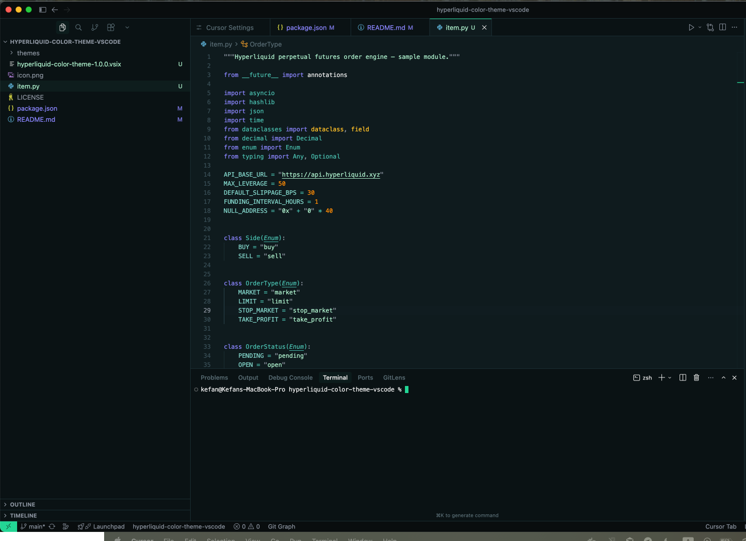 Hyperliquid Theme Preview
