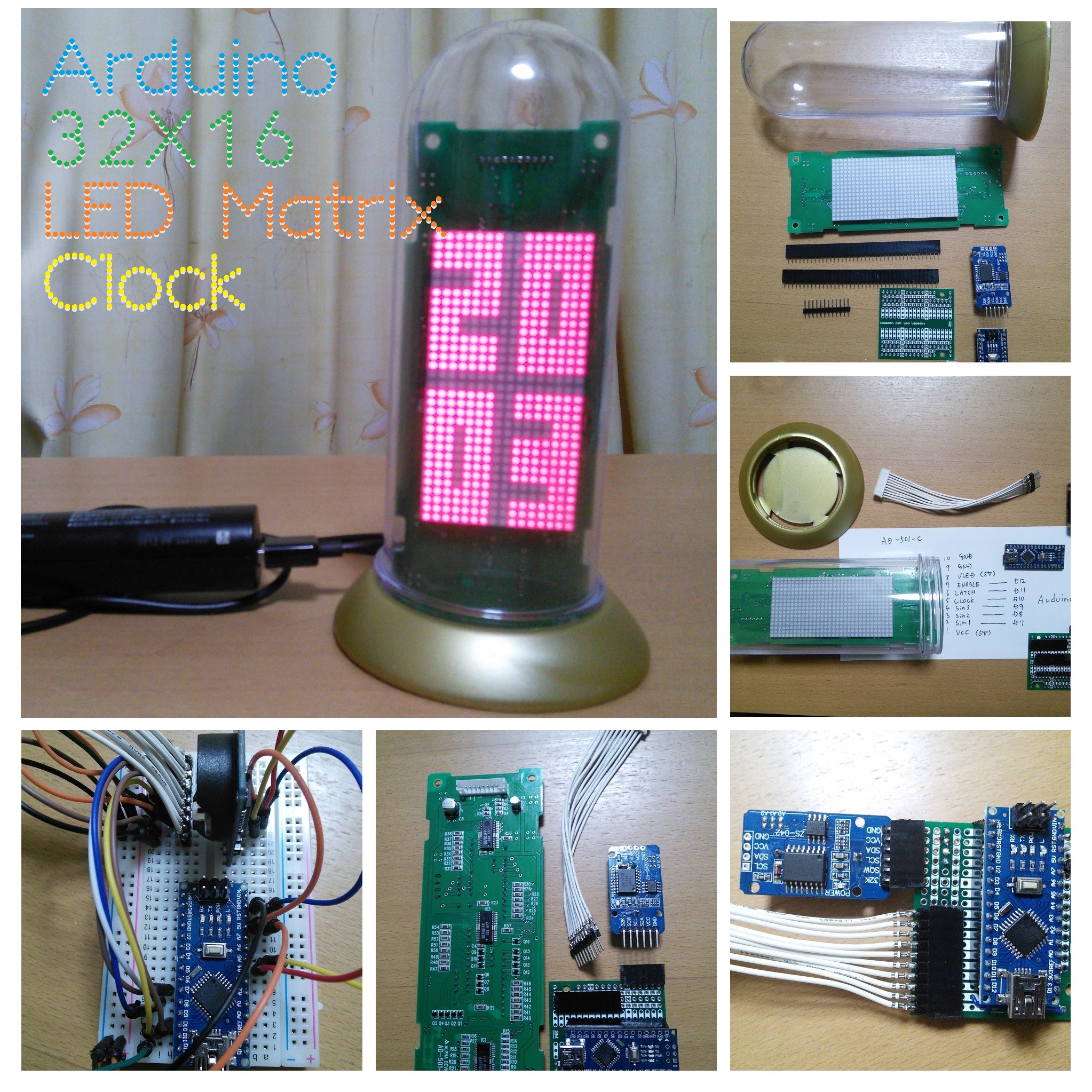 Ardino 32 * 16 Led Matrix Clock