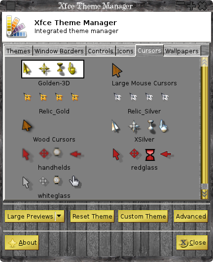 Cursors Tab