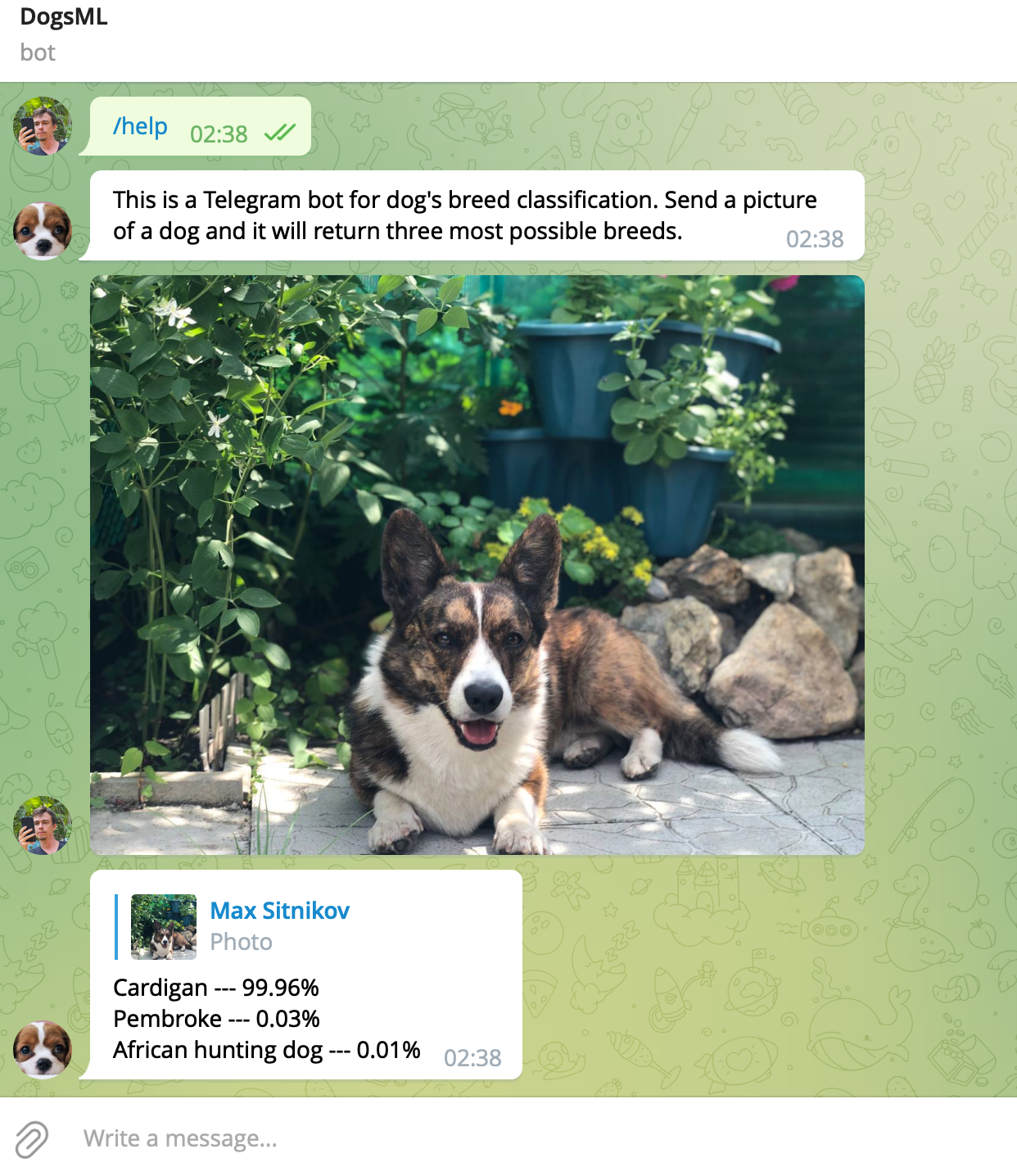 Telegram Bot screenshot