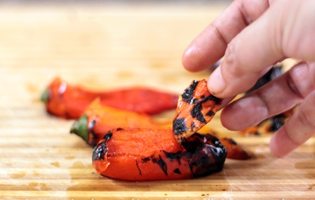 De-Skinning Peppers
