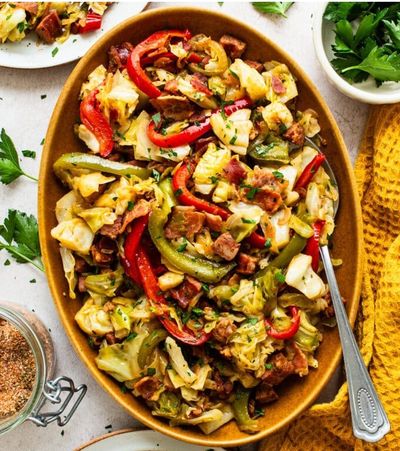 Bacon Fried Cabbage and Sausage