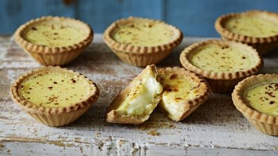 Sweet Custard Tart with Poached Prunes