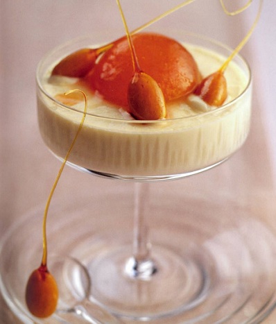 Apricot and Cognac Mousse with Caramelised Almonds