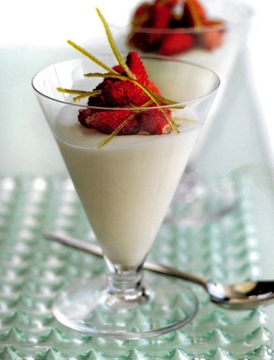 Lime Mousse with Wild Strawberries