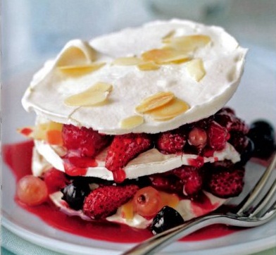 Meringue and Red Berry Layers