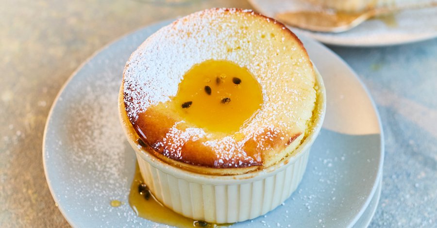 Passion Fruit and Kiwi Soufflé