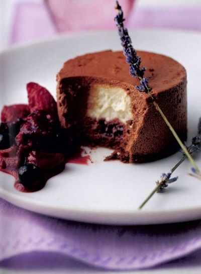 Chocolate Mousse, Lavender Crémeux and Berry Compote