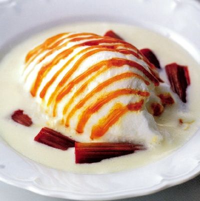Floating Islands with Rhubarb