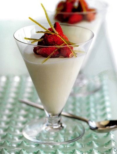 Lime Mousse with Wild Strawberries