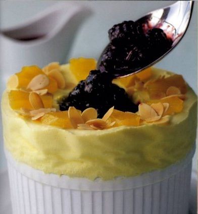 Frozen Pineapple Soufflé with Blackberries
