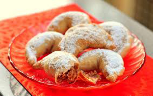Half-Moon Shaped Sweet Pasta Filled with Candied Fruit