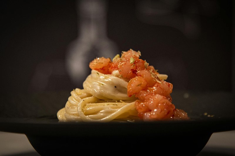 Tagliatelle with Prawns and Brandy Cream Sauce