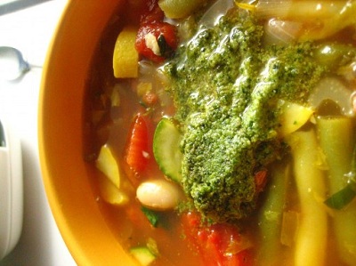 Minestrone with Pesto