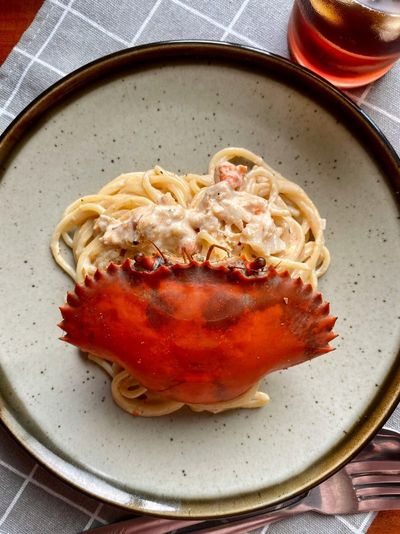 Linguine with Crab, Fresh Chilli, and Lemon Zest