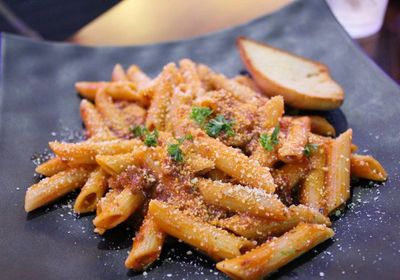 Penne with Red Chillies, Garlic, and Chopped Tomatoes