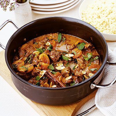 Lamb Tagine with Apricots and Almonds