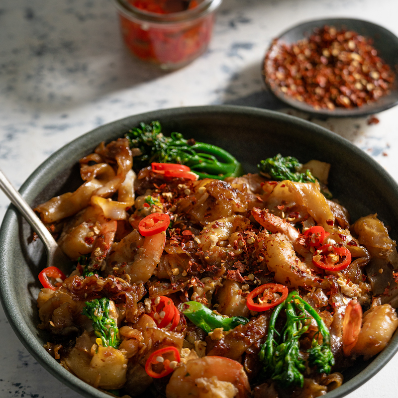 Garlic Prawn Pad See Ew