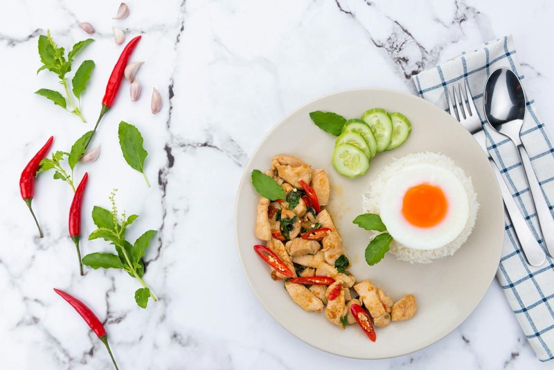Stir Fried Chicken with Chilli and Basil