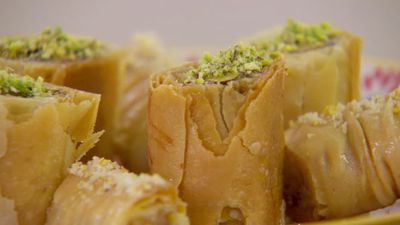 Baklava with Rose, Cardamom and Pistachio