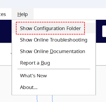 Show Configuration Folder