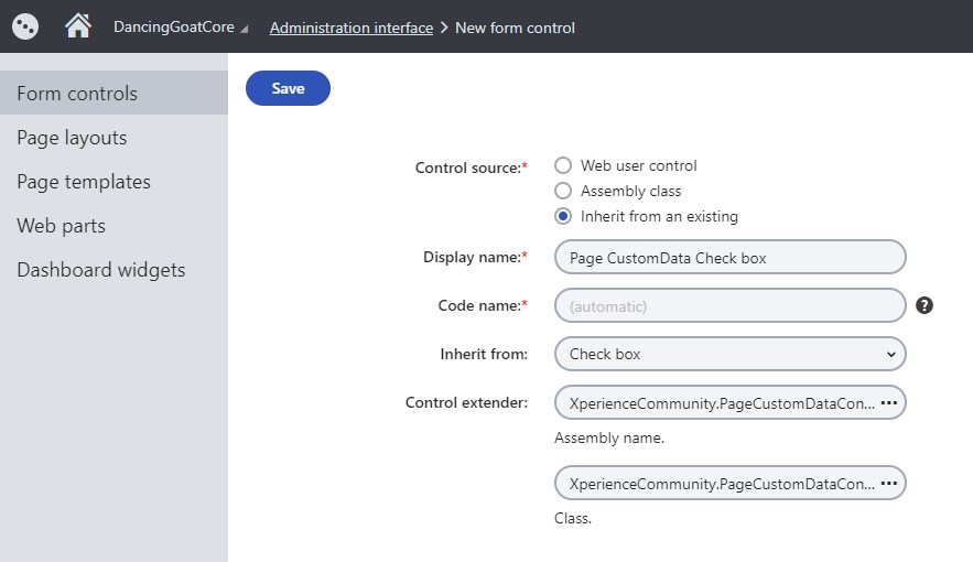 New Form Control