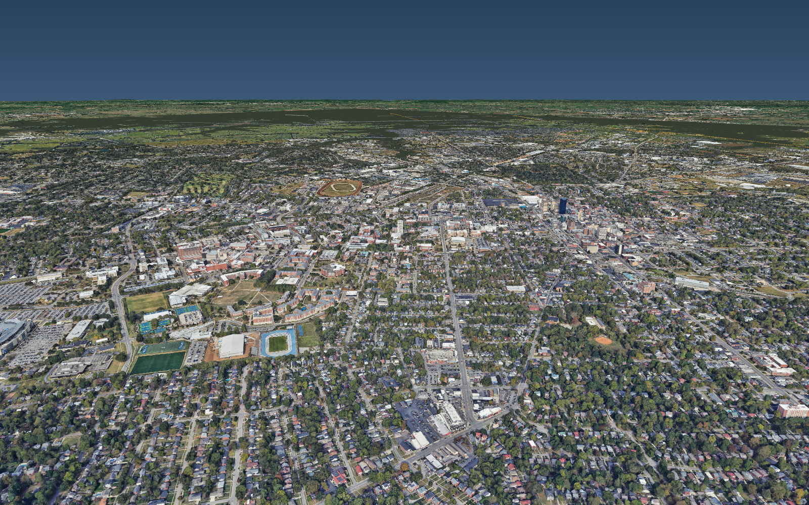 Photorealistic aerial of Lexington