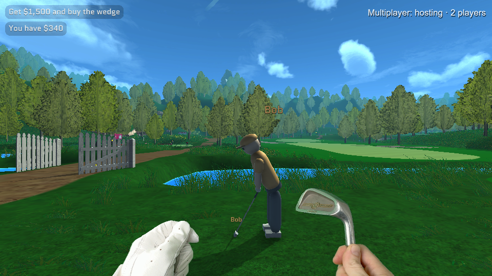 A player lining up a shot