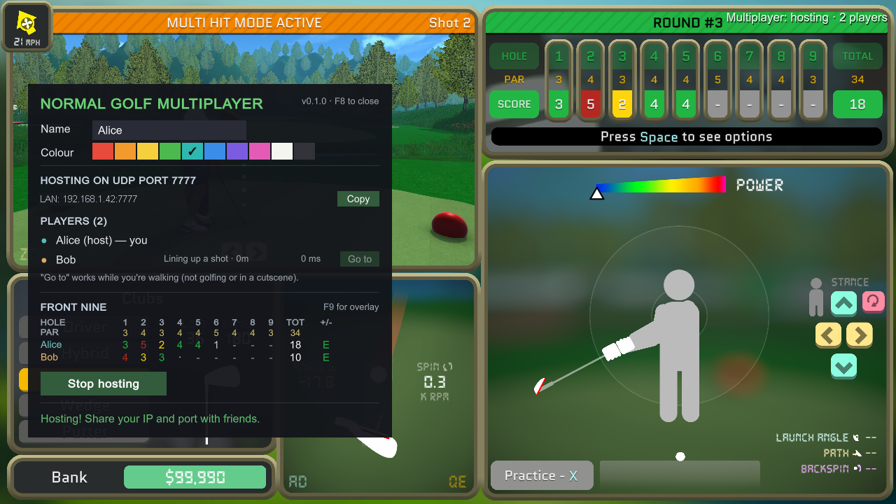 The Front Nine scoreboard