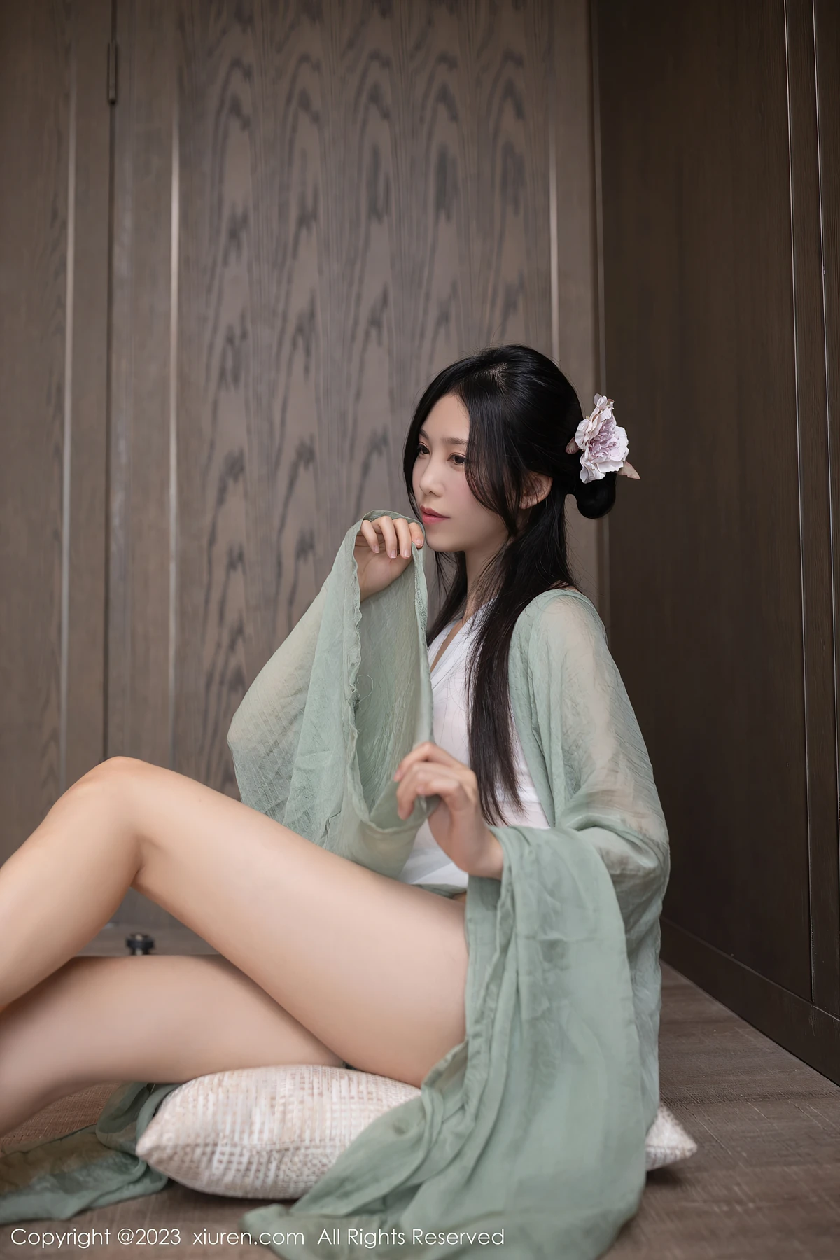 XiuRen No.6420利世：绿纱古装藏不住的灵动曲线，这才是女生该留的高光时刻！ - 3