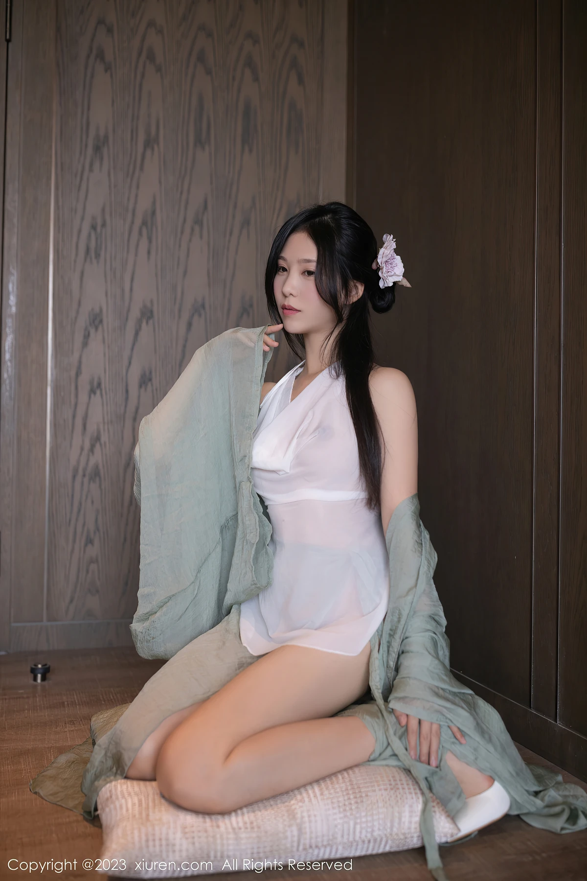 XiuRen No.6420利世：绿纱古装藏不住的灵动曲线，这才是女生该留的高光时刻！ - 5