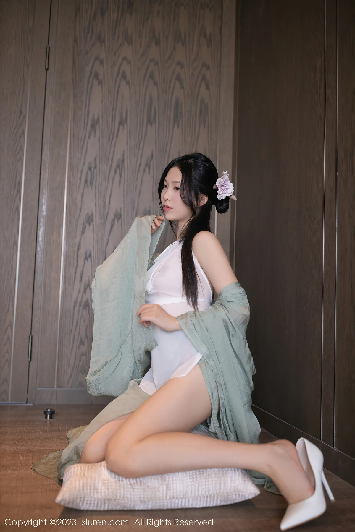 XiuRen No.6420利世：绿纱古装藏不住的灵动曲线，这才是女生该留的高光时刻！ - 6