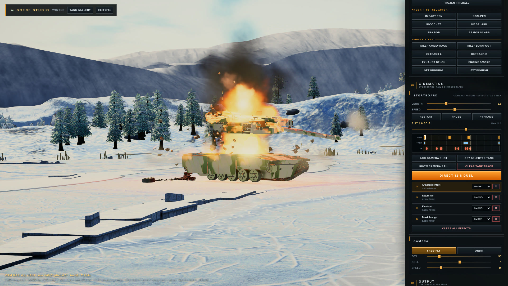 Open the Scene Studio film of a Strv 122 firing on and destroying a Leclerc