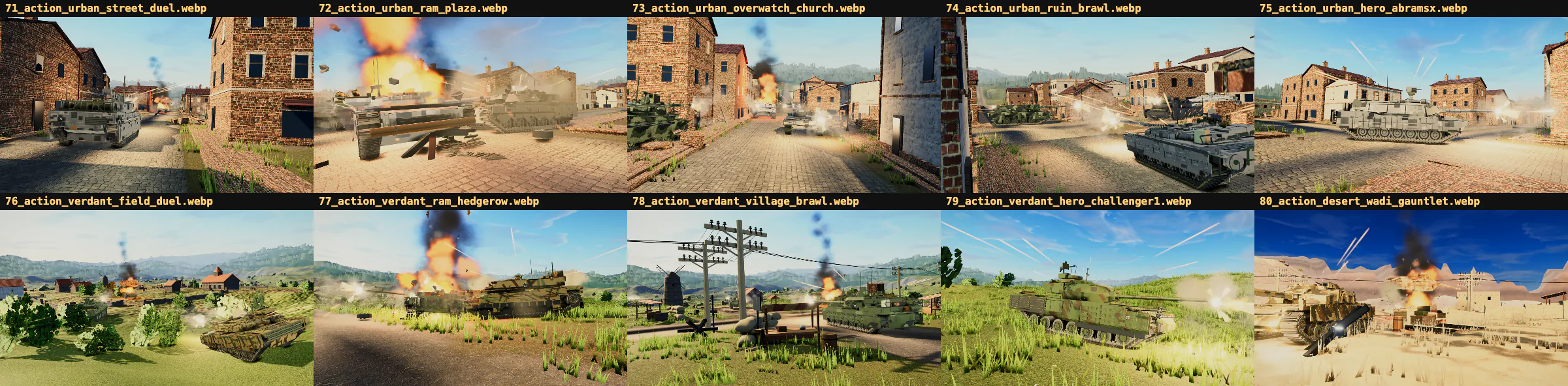 Action campaign contact sheet, frames 71 through 80