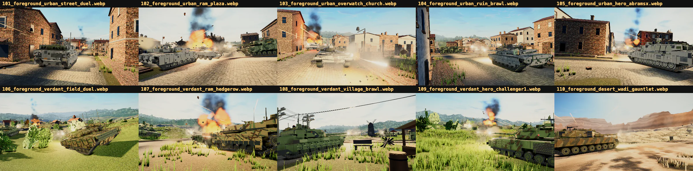 Foreground campaign contact sheet, frames 101 through 110