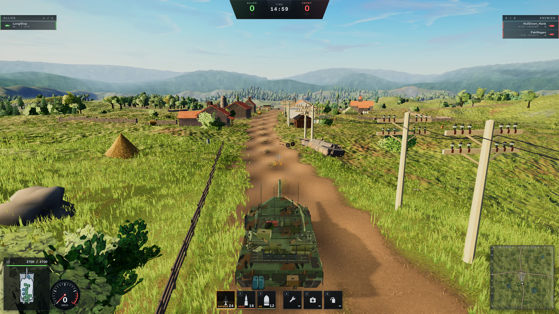 Current production battle HUD during live armored combat in a K2
