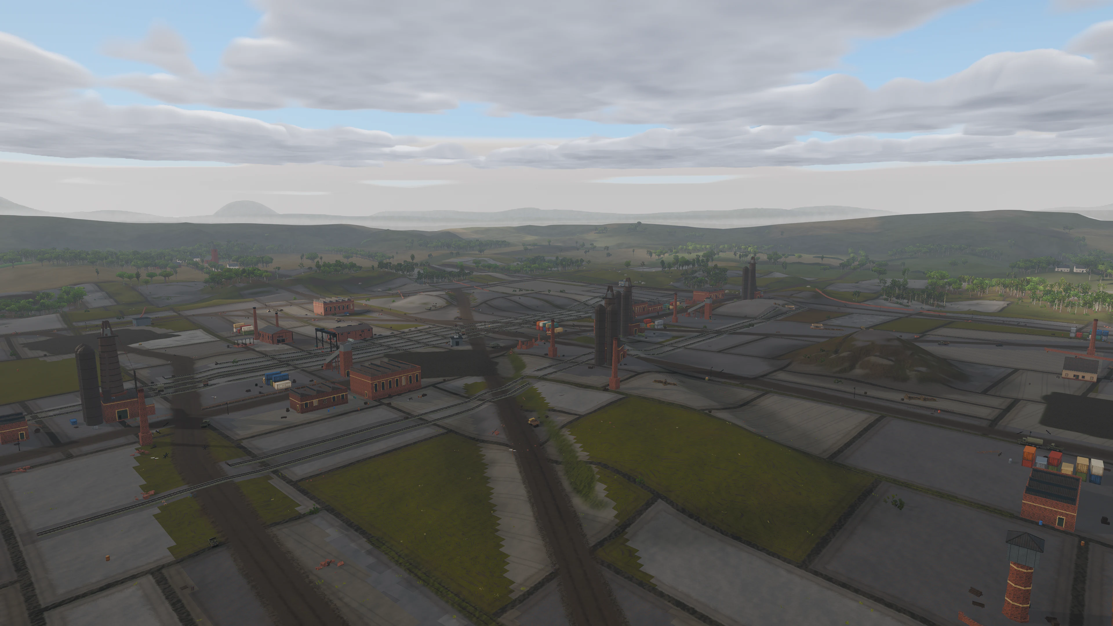 Ironworks battlefield overview rendered by the current game