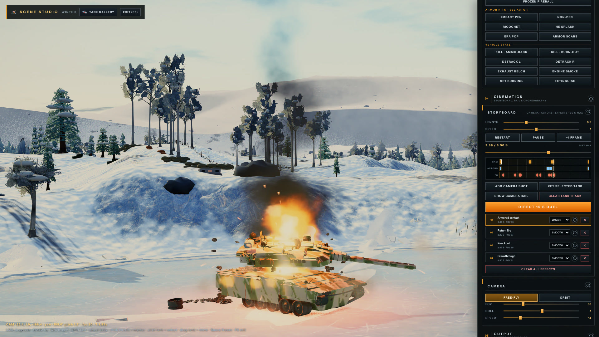 Open the Scene Studio film of a Strv 122 firing on and destroying a Leclerc
