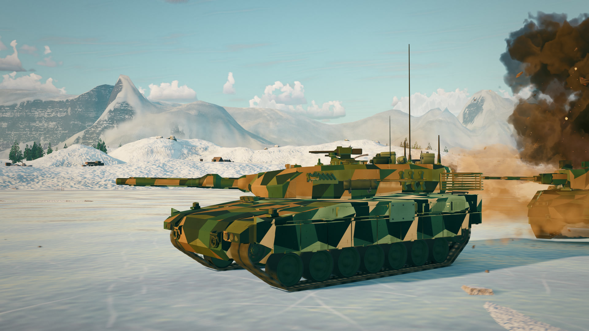 Open the Strv 122 on the frozen lake take