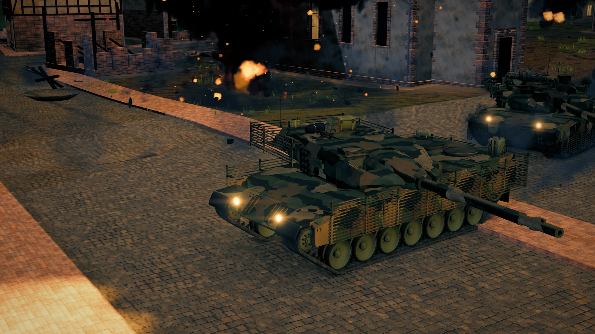 Open the T-90A knocked out at night take