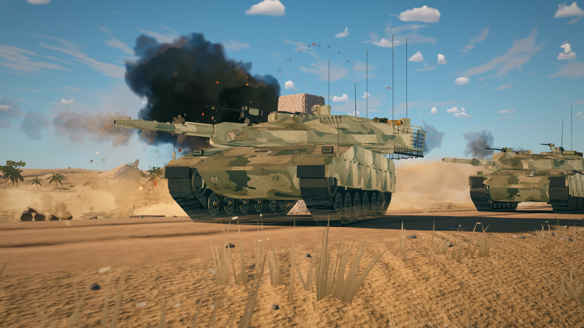 A T-62MV-1 is knocked out by the caravanserai