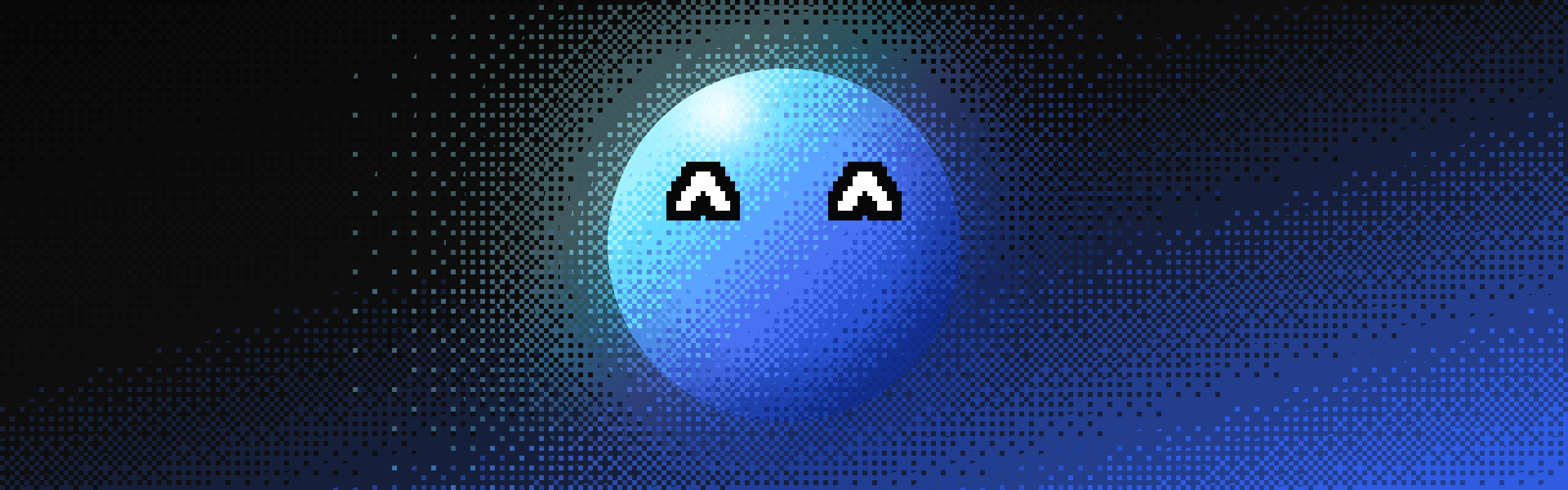 Jarhead: the dithered orb over an ink field that pools toward the accent