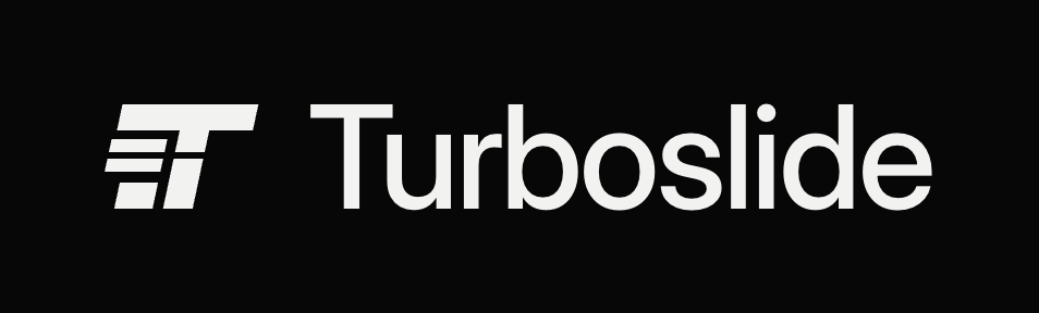 The Turboslide mark, a slanted T with three bars under its left arm, beside the word Turboslide