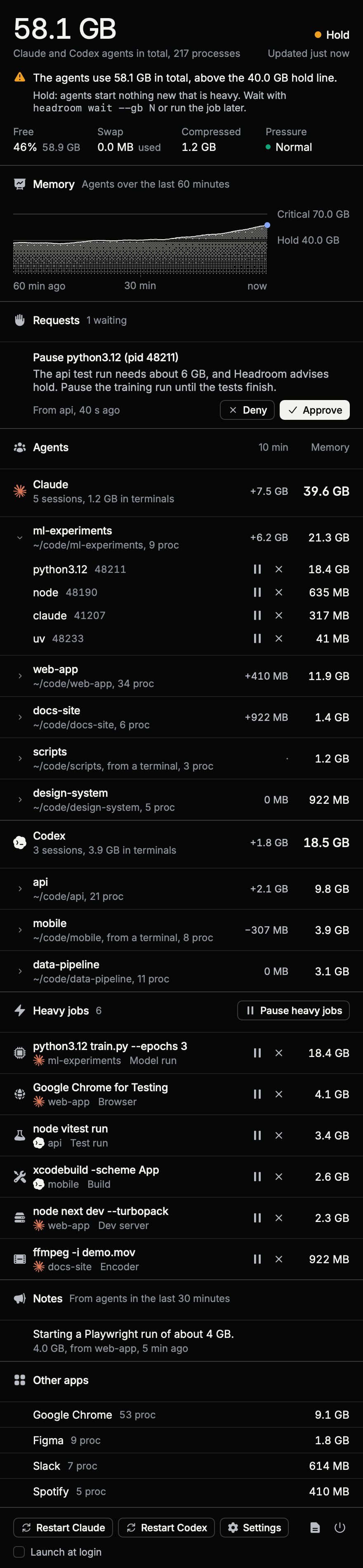 Headroom window in dark mode