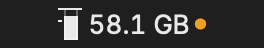 The menu bar item in dark mode